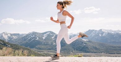 running outside mountain