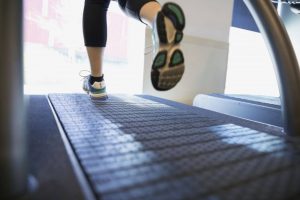 womens treadmills feet running at gym